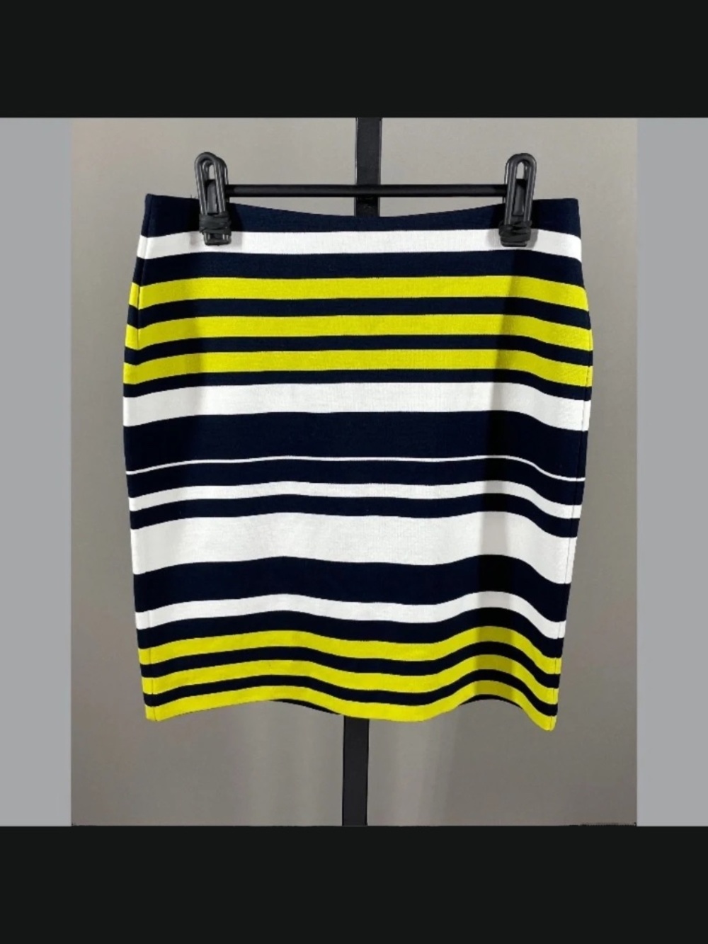 NEW Ann Taylor Skirt Womens 2 petite blue green stripe pencil preppy classic
